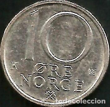 Monedas antiguas de Europa: NORUEGA 1987 - 10 ORE - KM 416 - CIRCULADA