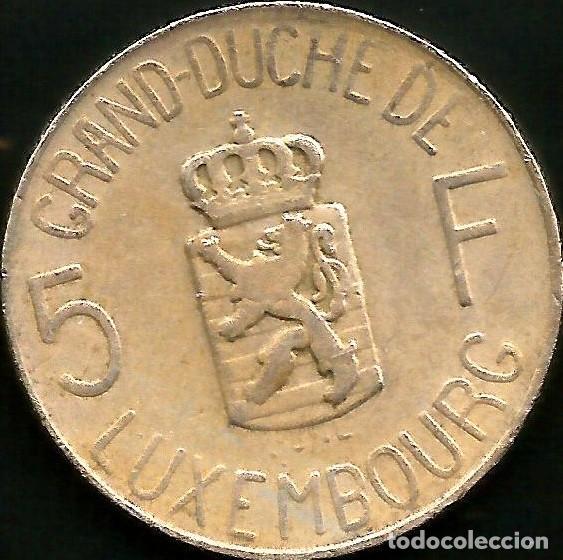 Monedas antiguas de Europa: LUXEMBURGO 1962 - 5 FRANCS - KM 51 - CIRCULADA