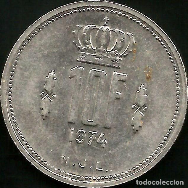 Monedas antiguas de Europa: LUXEMBURGO 1974 - 10 FRANCS - KM 57 - CIRCULADA