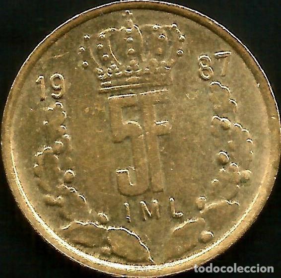 Monedas antiguas de Europa: LUXEMBURGO 1987 - 5 FRANCS - KM 60.2 - CIRCULADA