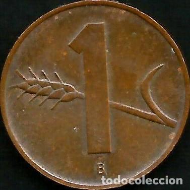 Monedas antiguas de Europa: SUIZA 1966 - 1 RAPPEN - KM 46 - CIRCULADA