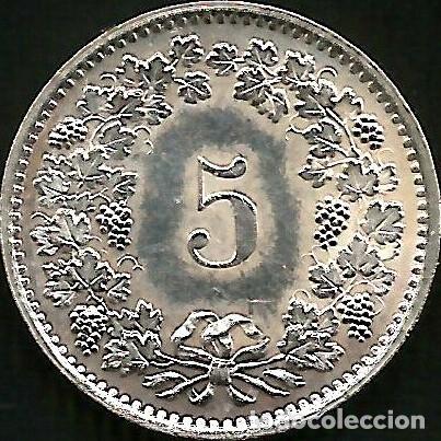 Monedas antiguas de Europa: SUIZA 1970 - 5 RAPPEN - KM 26 - CIRCULADA