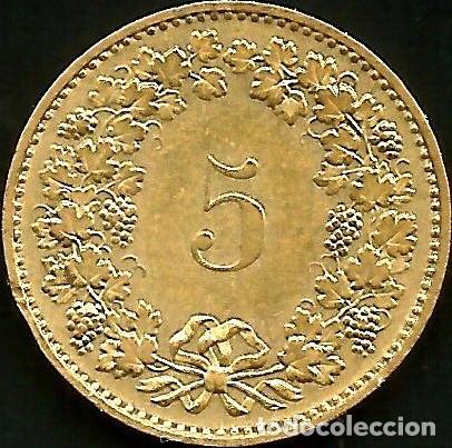 Monedas antiguas de Europa: SUIZA 1984 - 5 RAPPEN - KM 26c - CIRCULADA