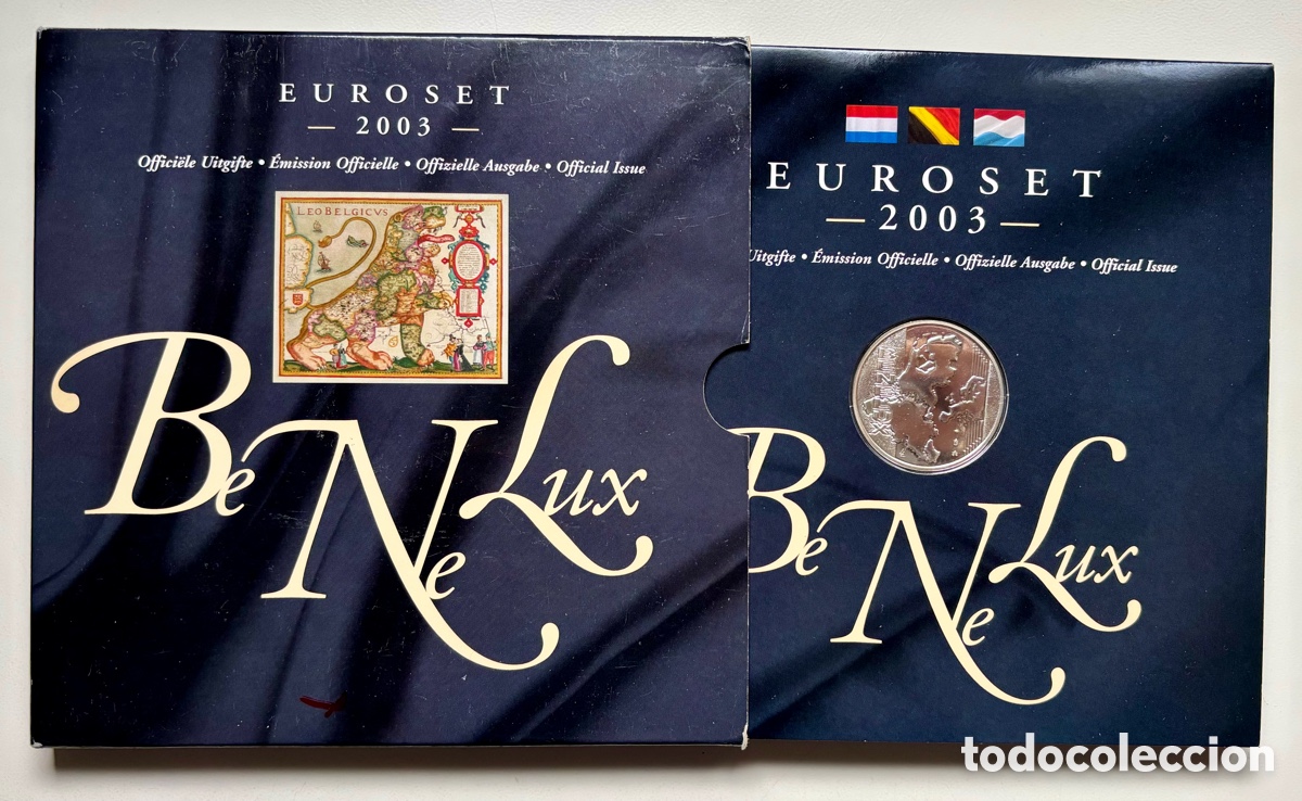 Monedas antiguas de Europa: Set Euros Benelux 2003 Holanda B&eacute;lgica Luxemburgo . 3 x Series 8 Valores. Euroset. Cartera Blister