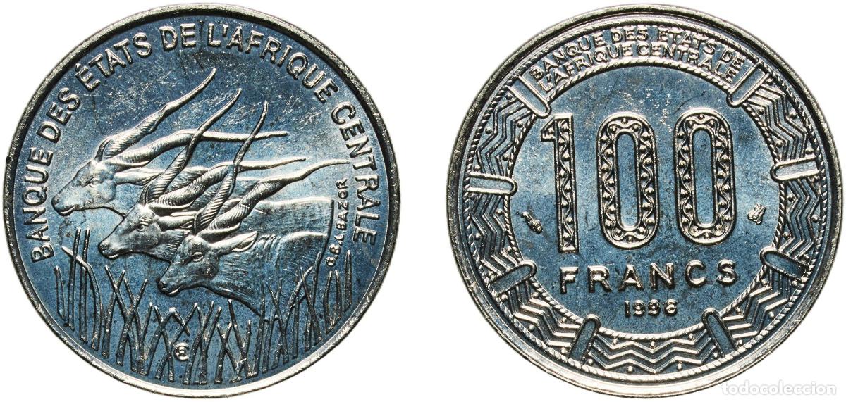 Monedas antiguas de Europa: Central African States Bank of Central African States 1998 100 Francs CFA Nickel Paris Mint (185000