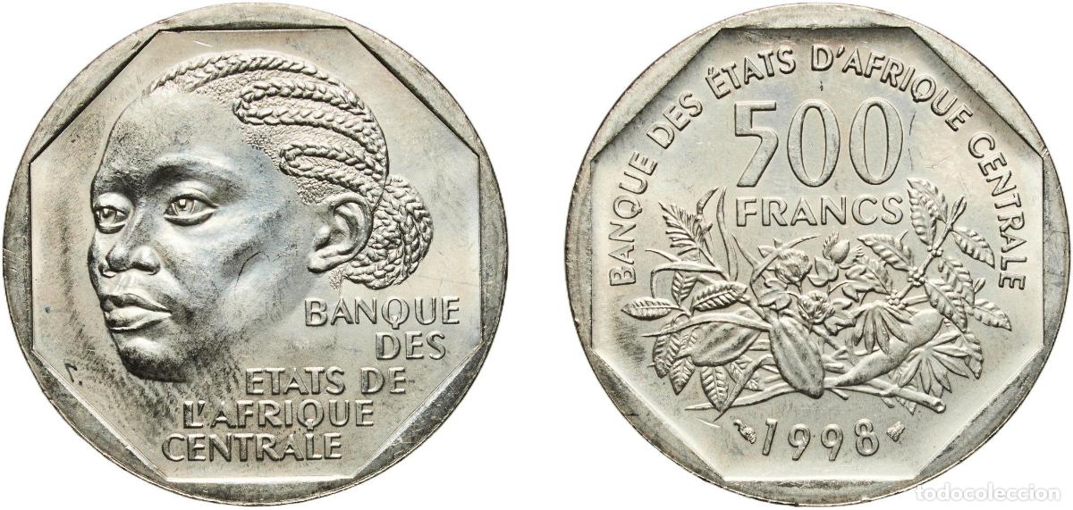 Monedas antiguas de Europa: Central African States Bank of Central African States 1998 500 Francs CFA Copper-nickel Paris Mint