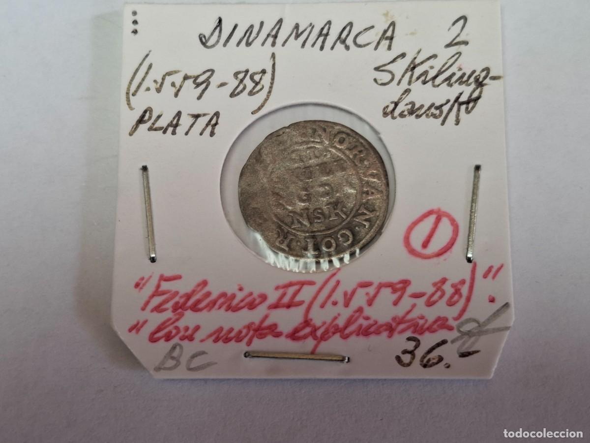 Monedas antiguas de Europa: 2 SKILING DANSK de PLATA de 1559 DINAMARCA en BC