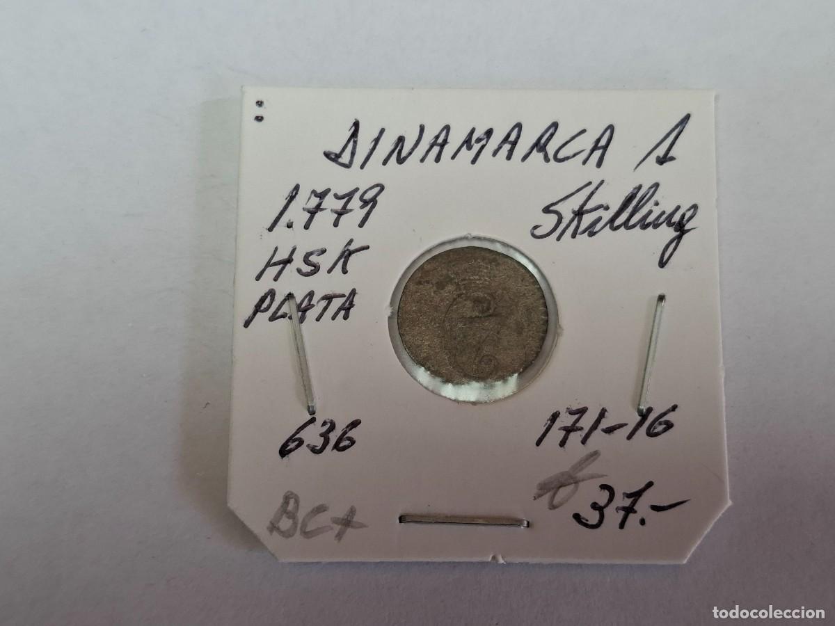 Monedas antiguas de Europa: 1 SKILLINGK de PLATA de 1779 HSK KM 636 DINAMARCA en BC+