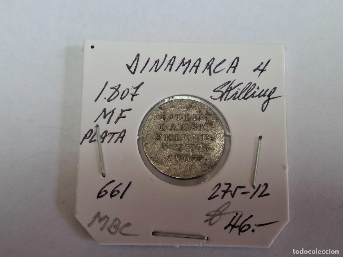 Monedas antiguas de Europa: 4 SKILLINGK de PLATA de 1807 MF KM 661 DINAMARCA en MBC