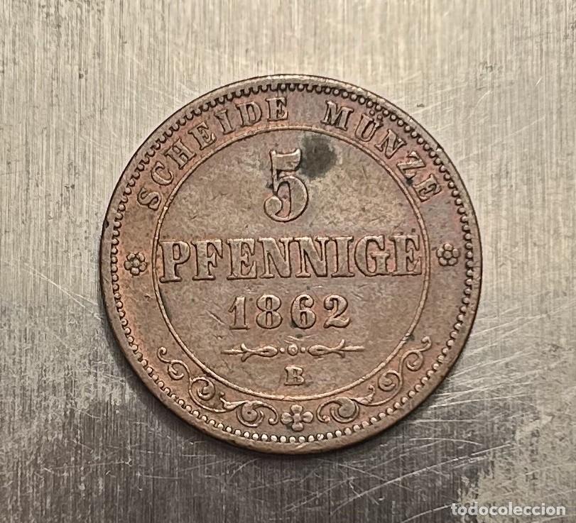 Alte M&uuml;nzen aus Europa: 5 PFENNIG 1862 SAJONIA. JUAN I. CECA B (DRESDE)