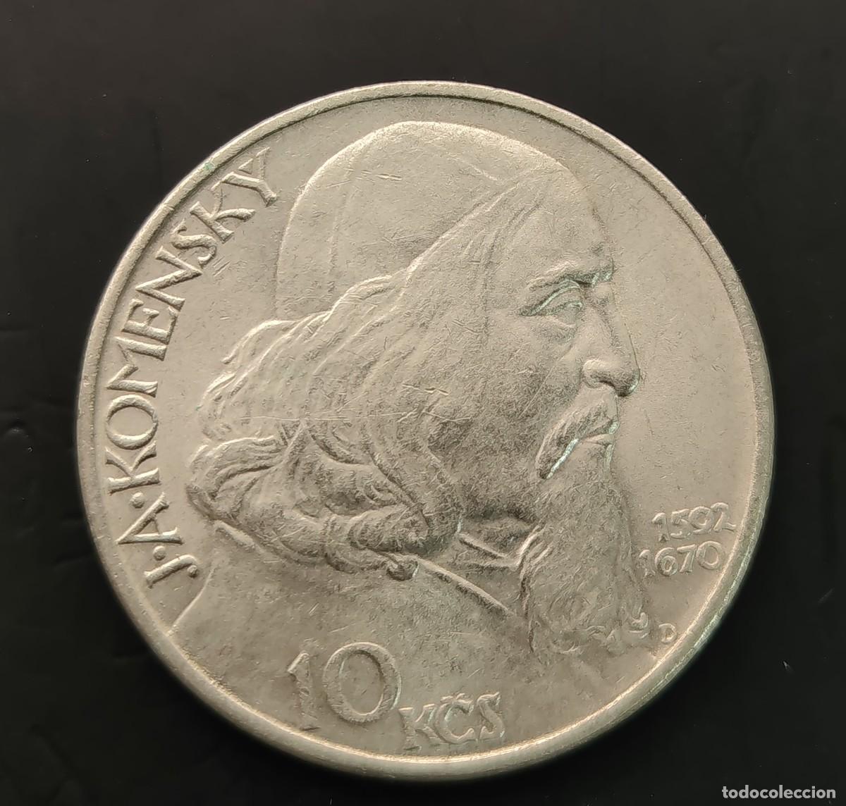 Monedas antiguas de Europa: CHECOESLOVAQUIA A&Ntilde;O 1957 10 CORONAS PLATA (500) &rdquo; J.A KOMENSKY &rdquo;