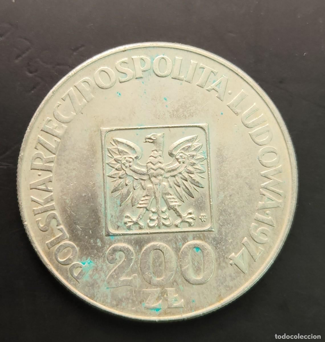 Monedas antiguas de Europa: POLONIA A&Ntilde;O 1974 200 ZLOTYS PLATA (625) &rdquo; 30 ANIVERSARIO REPUBLICA POPULAR &rdquo;