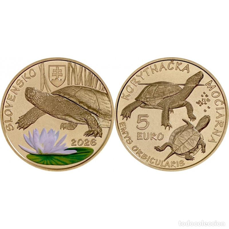 Monedas antiguas de Europa: 5 euros ESLOVAQUIA 2026- Tortuga