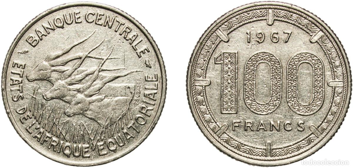 Monedas antiguas de Europa: Central African States Central Bank of Equatorial African states and Cameroon 1967 100 Francs CFA N
