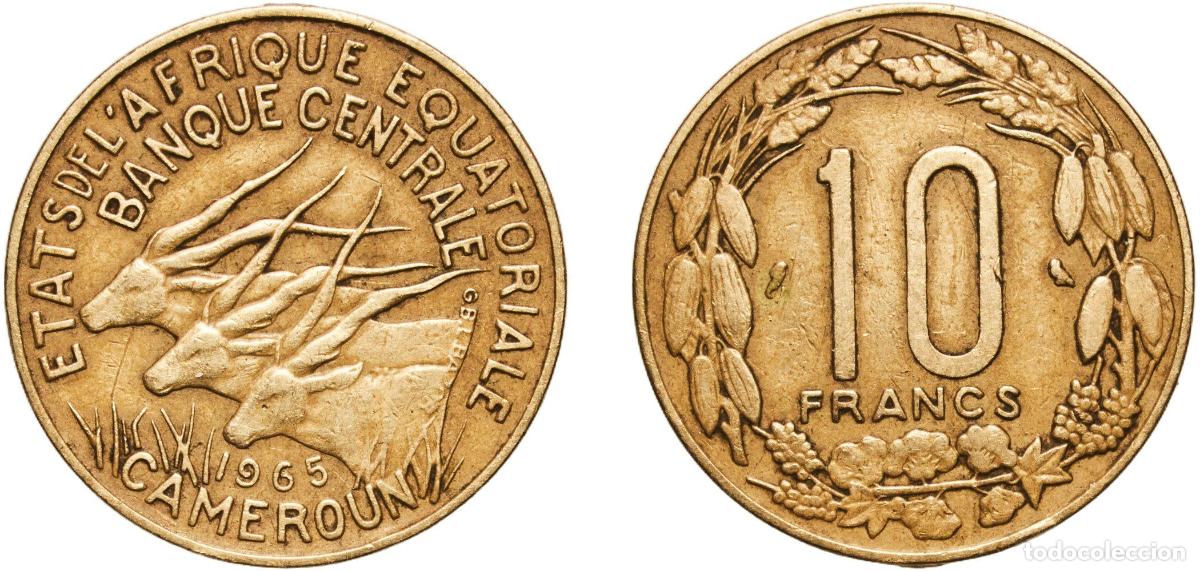 Monedas antiguas de Europa: Central African States Central Bank of Equatorial African states and Cameroon 1965 10 Francs CFA Al