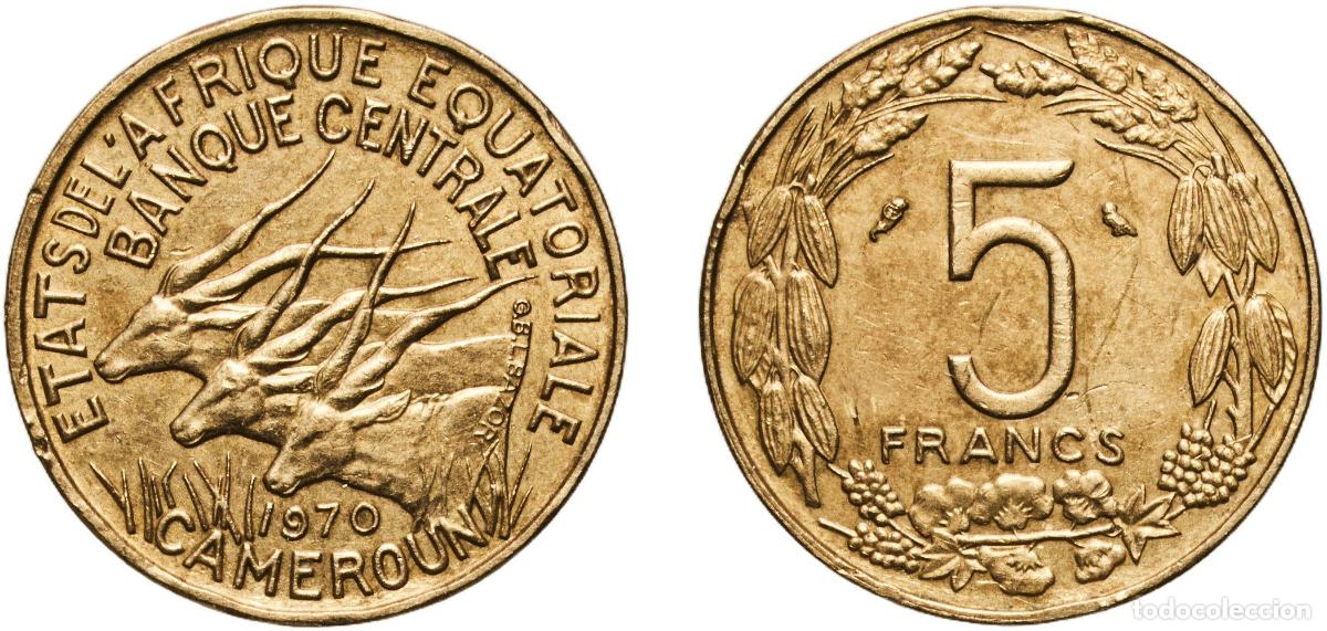 Monedas antiguas de Europa: Central African States Central Bank of Equatorial African states and Cameroon 1970 5 Francs CFA Alu