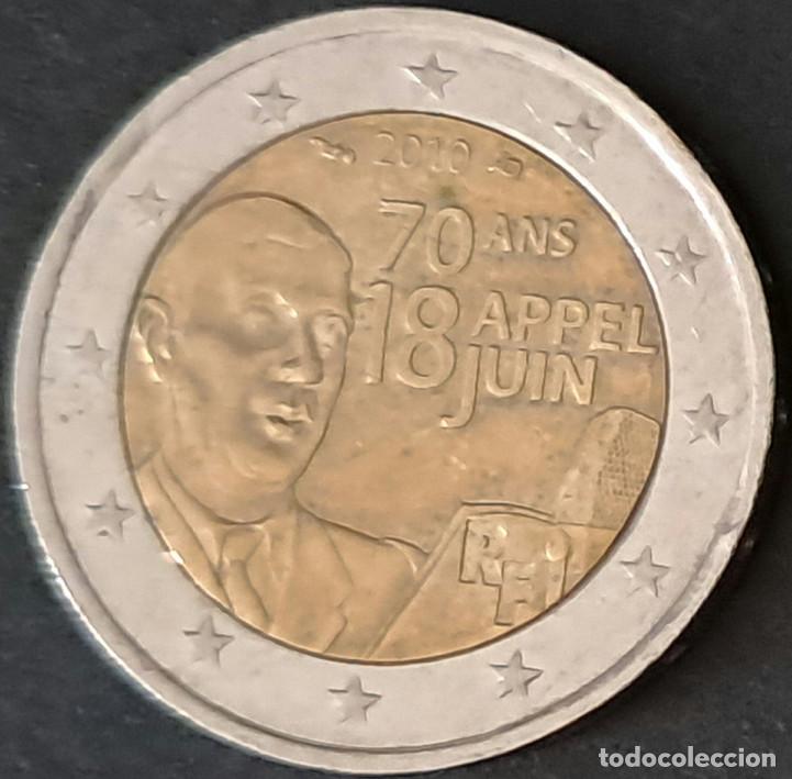 Monedas antiguas de Europa: Francia/France 2 euros 2010 KM#1676 Discurso radiof&oacute;nico de DeGaulle - circulada