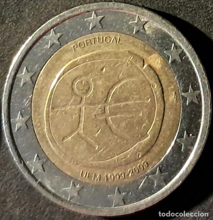 Monedas antiguas de Europa: Portugal 2 euros 2009 KM#785 Uni&oacute;n Econ&oacute;mica y Monetaria - circulada