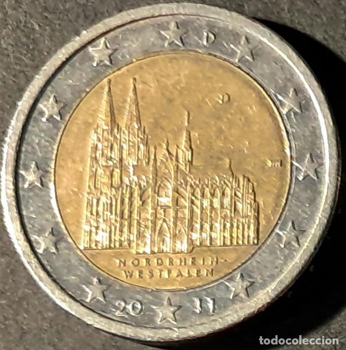 Monedas antiguas de Europa: Alemania/Germany 2 euros 2011-D KM#293 Estado de Renania del Norte-Westfalia - circulada