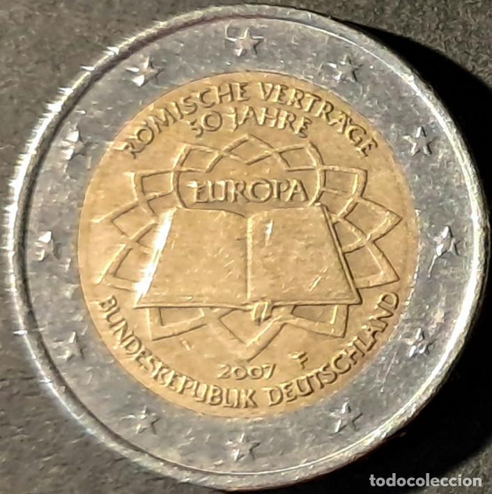 Monedas antiguas de Europa: Alemania/Germany 2 euros 2007-F KM#259 50 aniversario del Tratado de Roma - circulada