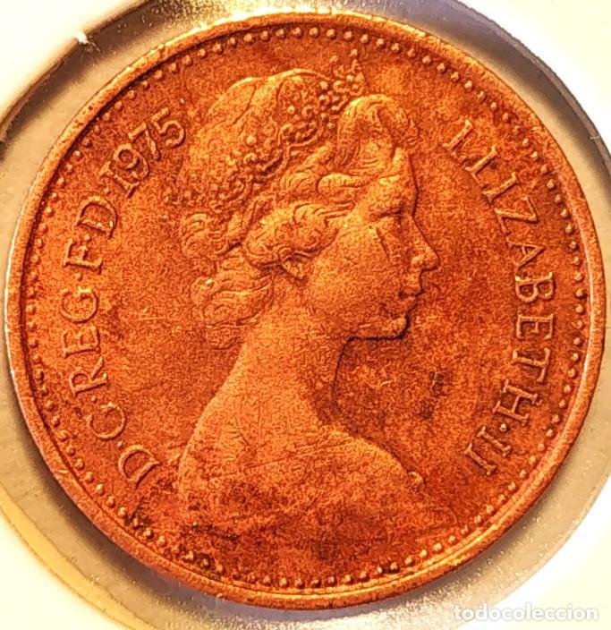 Monedas antiguas de Europa: REINO UNIDO (1968-1981) - NUEVO MEDIO PENIQUE 1975 - REINA ISABEL II - A - 1,78 GR. BRONZE
