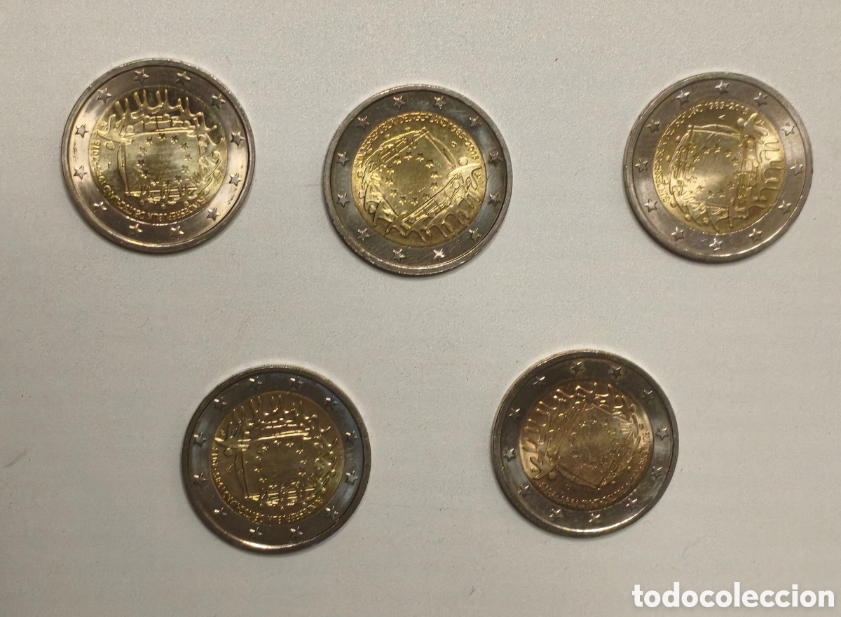 Monedas antiguas de Europa: SERIE COMPLETA 2 EUROS ALEMANIA 2015 SC 30 ANIVERSARIO UE
