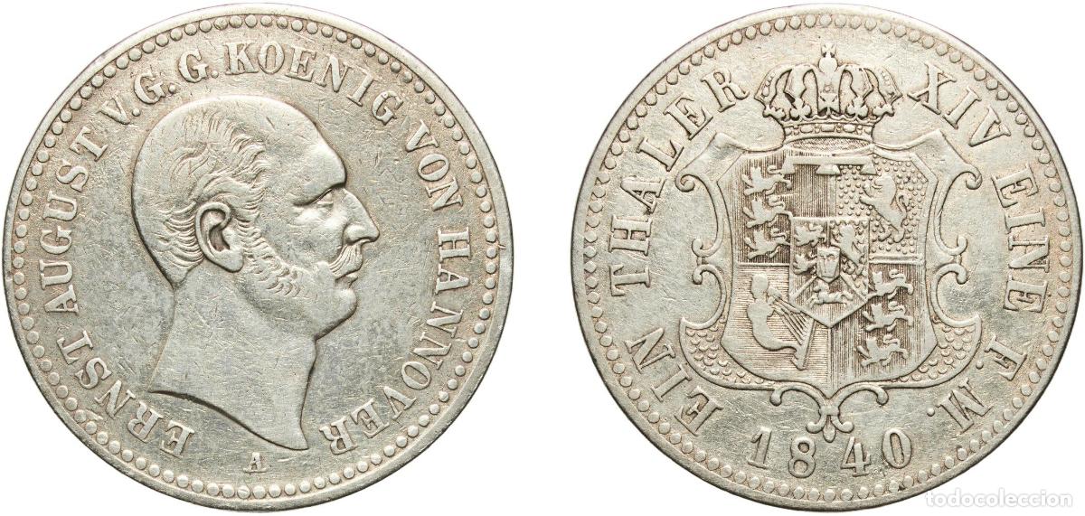 Monedas antiguas de Europa: Germany Kingdom of Hannover Kingdom of Hannover German States 1840 A 1 Thaler - Ernst August Silver