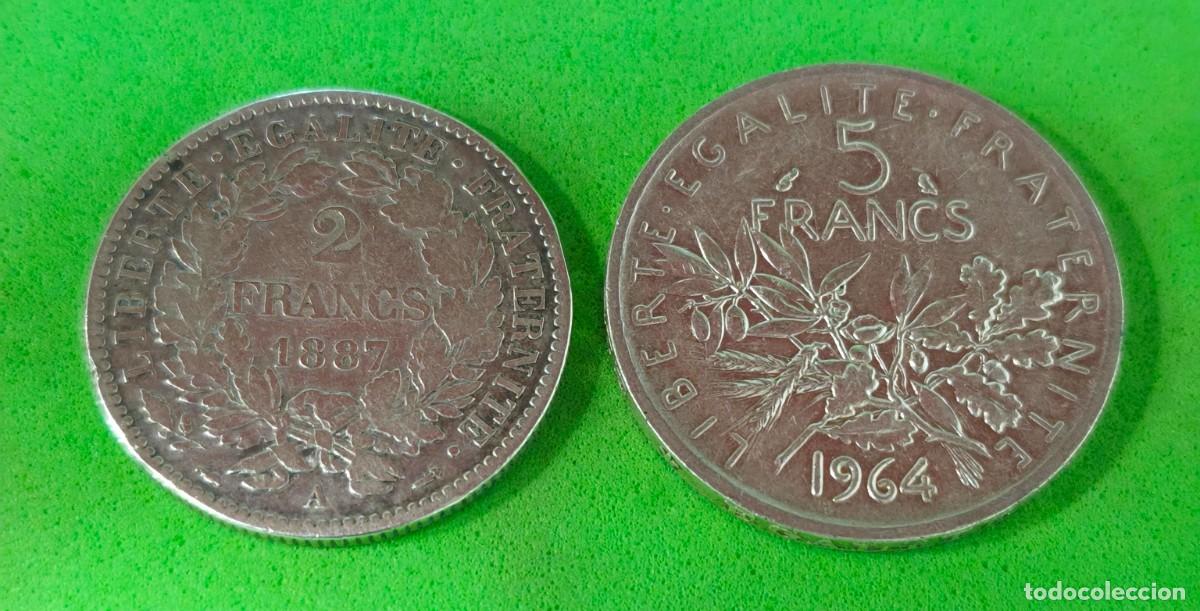 Monedas antiguas de Europa: FRANCIA. A&Ntilde;O 1887-1964. 2 Y 5 FRANCOS PLATA (835). PESO 21,8 GR