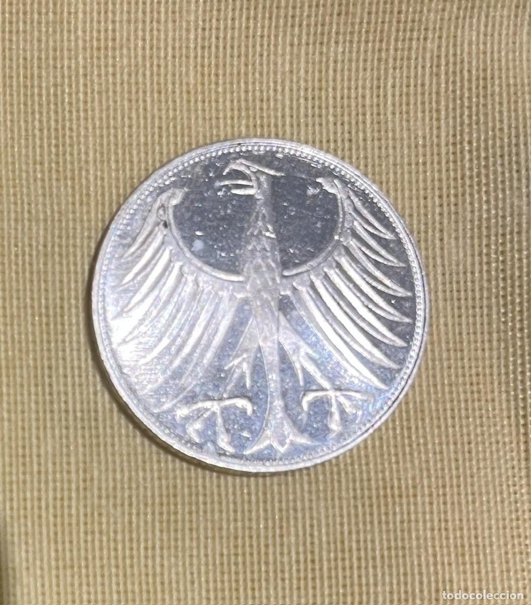 Monedas antiguas de Europa: 5 Marcos Plata, Alemania 1972.