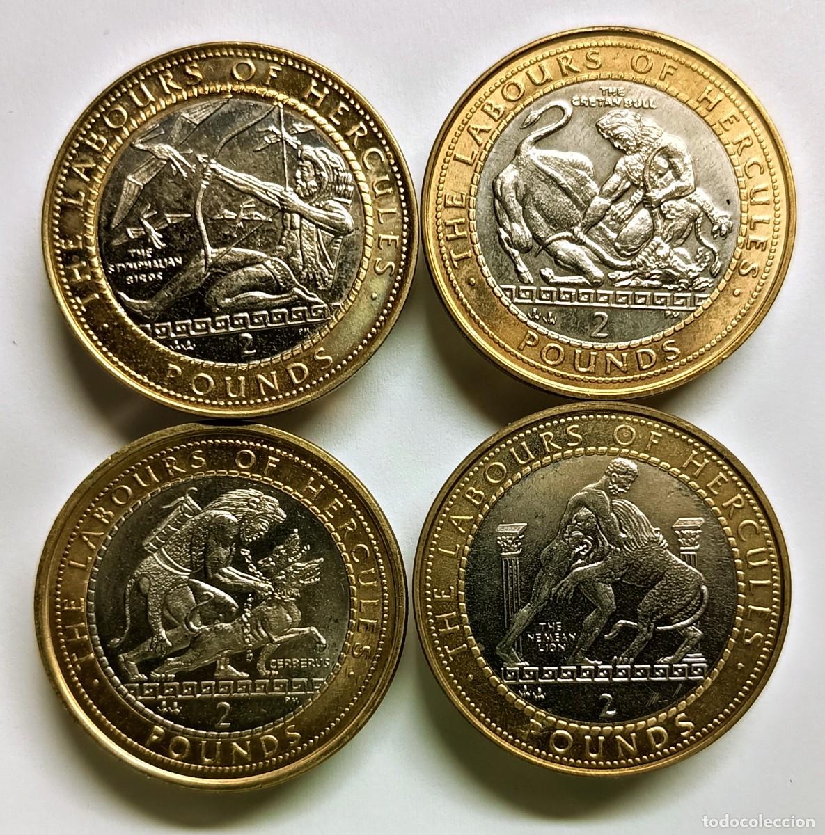 Monedas antiguas de Europa: GIBRALTAR. 12 MONEDAS 1997-2000. 2 LIBRAS. 2&pound;. 2 POUNDS. TRABAJOS H&Eacute;RCULES. SIN CIRCULAR. RARISIMAS