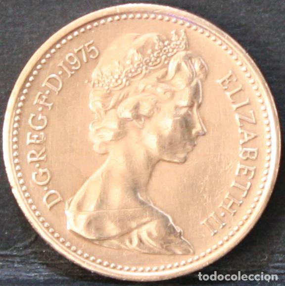 Monedas antiguas de Europa: 1 New Penny Elizabeth II 1975