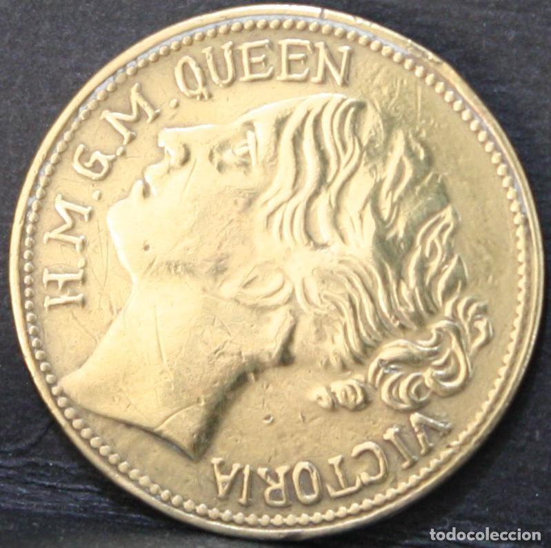 Monedas antiguas de Europa: Moneda Jet&oacute;n o ficha de Reina Victoria 1837