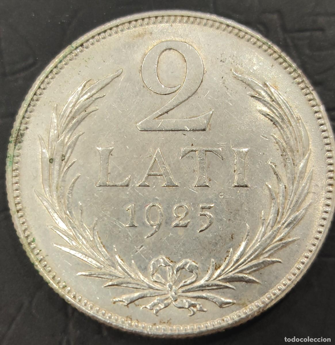 Monedas antiguas de Europa: LETONIA A&Ntilde;O 1925 2 LATI PLATA (835)