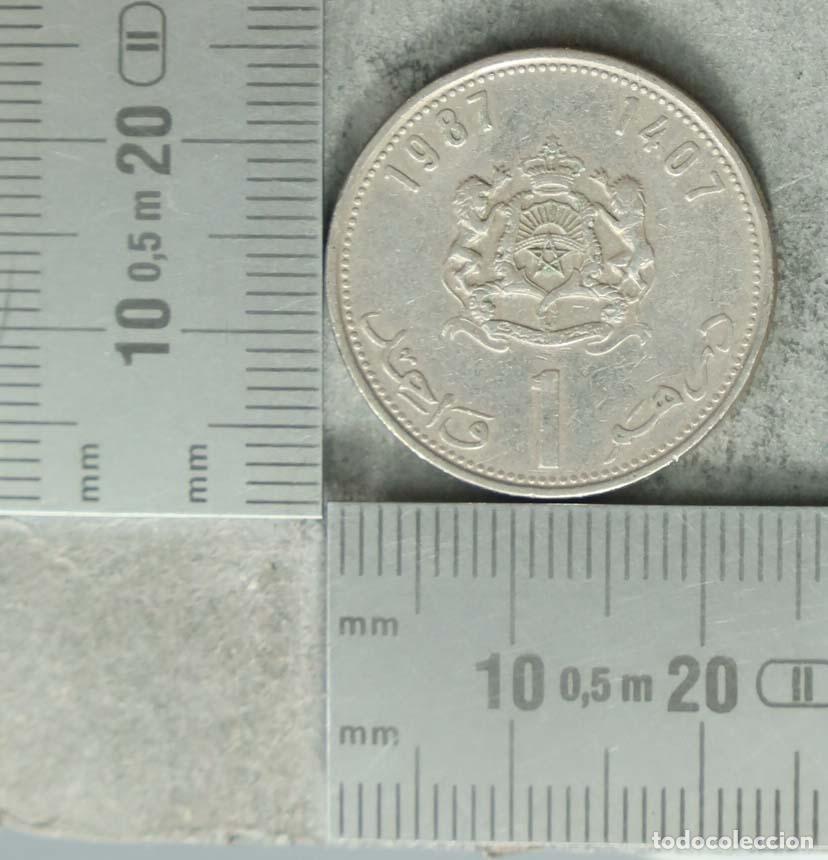 Old Coins of Europe: MONEDA. 1 Dirham - Marruecos - Has&aacute;n II - III Retrato - 1987