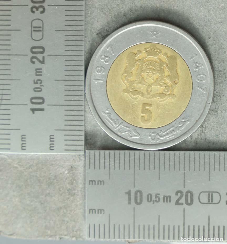 Monnaies anciennes de Europe: MONEDA. 5 Dirhams - Marruecos - Hassan II - 1987-1407
