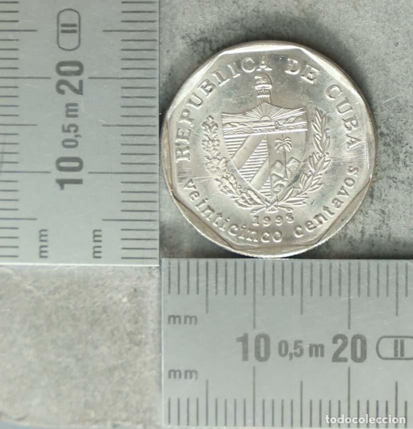 Monedas antiguas de Europa: MONEDA. 25 Centavos - Cuba - 1993 - Foto 2