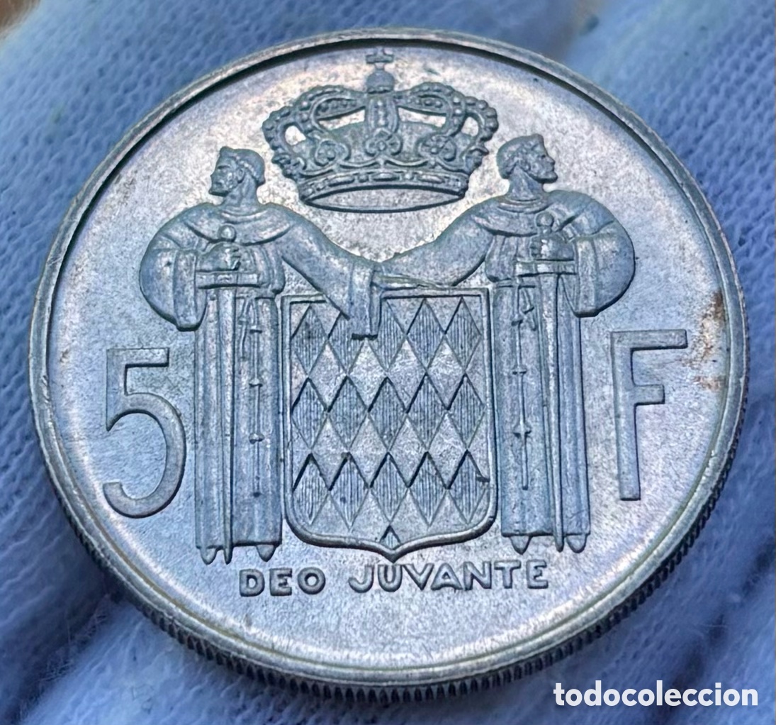 Monedas antiguas de Europa: Moneda PLATA M&Oacute;NACO 5 Francos 1960 Raimier III . Francs Monaco