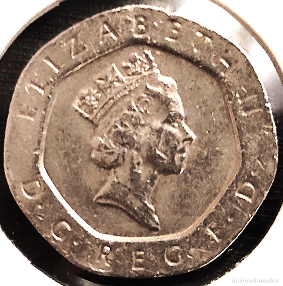 Monedas antiguas de Europa: REINO UNIDO (1982-2022) - 20 PENIQUES 1993 - REINA ISABEL II - A - 5 GR. CUPRONIQUEL - DIAMETRO 21,4