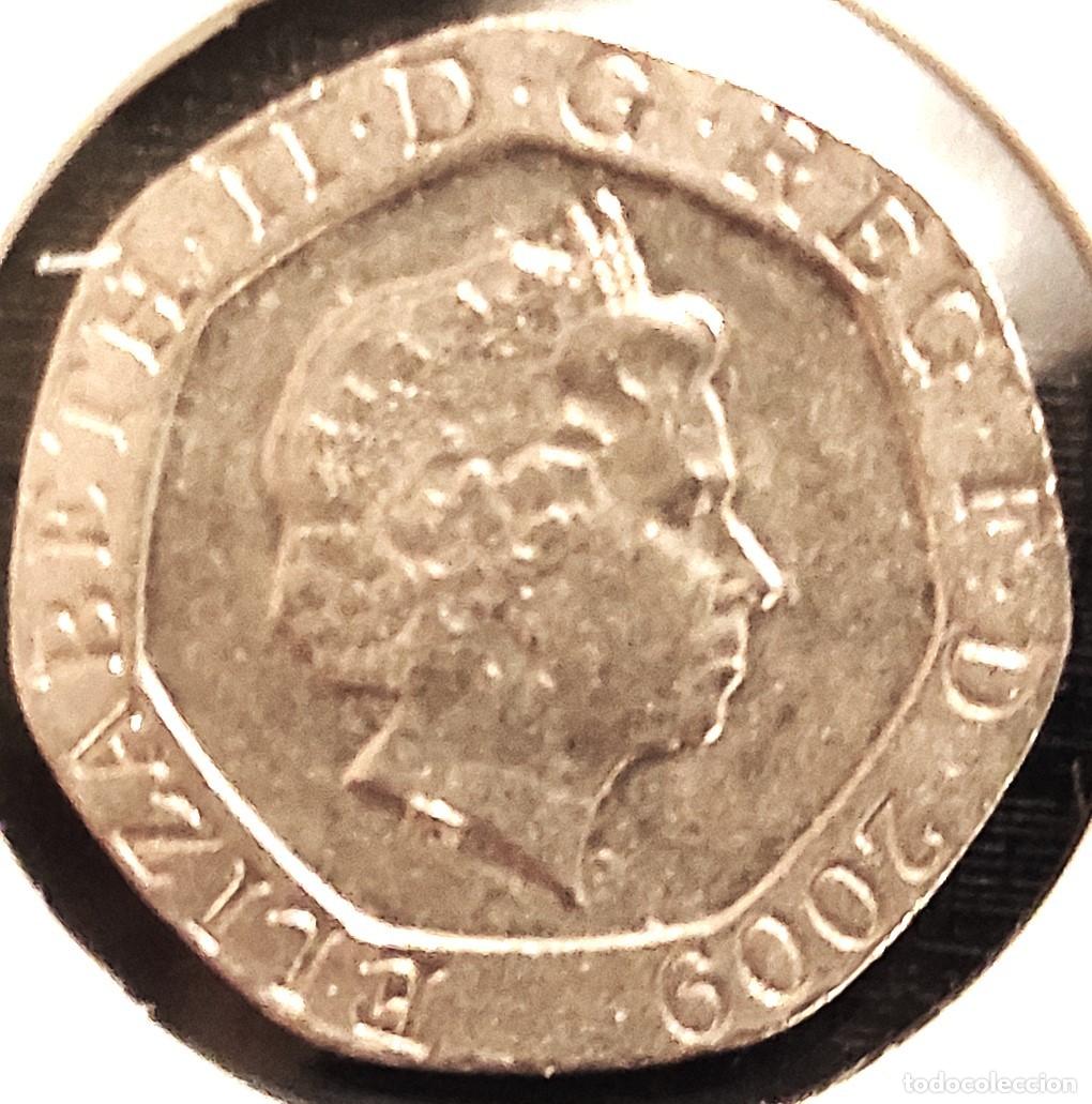 Monedas antiguas de Europa: REINO UNIDO (1982-2022) - 20 PENIQUES 2009 - REINA ISABEL II - B - 5 GR. CUPRONIQUEL - DIAMETRO 21,4