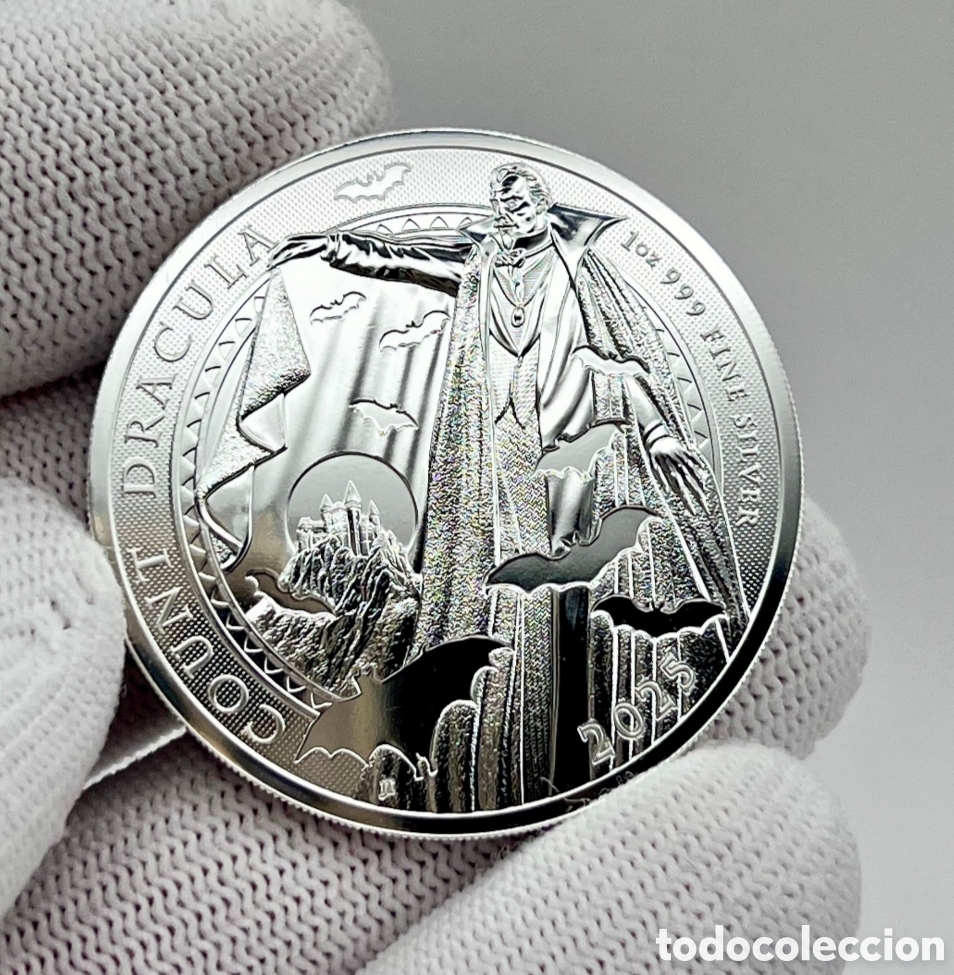 Monedas antiguas de Europa: 2025 &ndash; Gran Breta&ntilde;a &ndash; Serie de Horror G&oacute;tico &ndash; Dr&aacute;cula &ndash; 1 oz de plata &ndash; .999 fino &ndash; BU