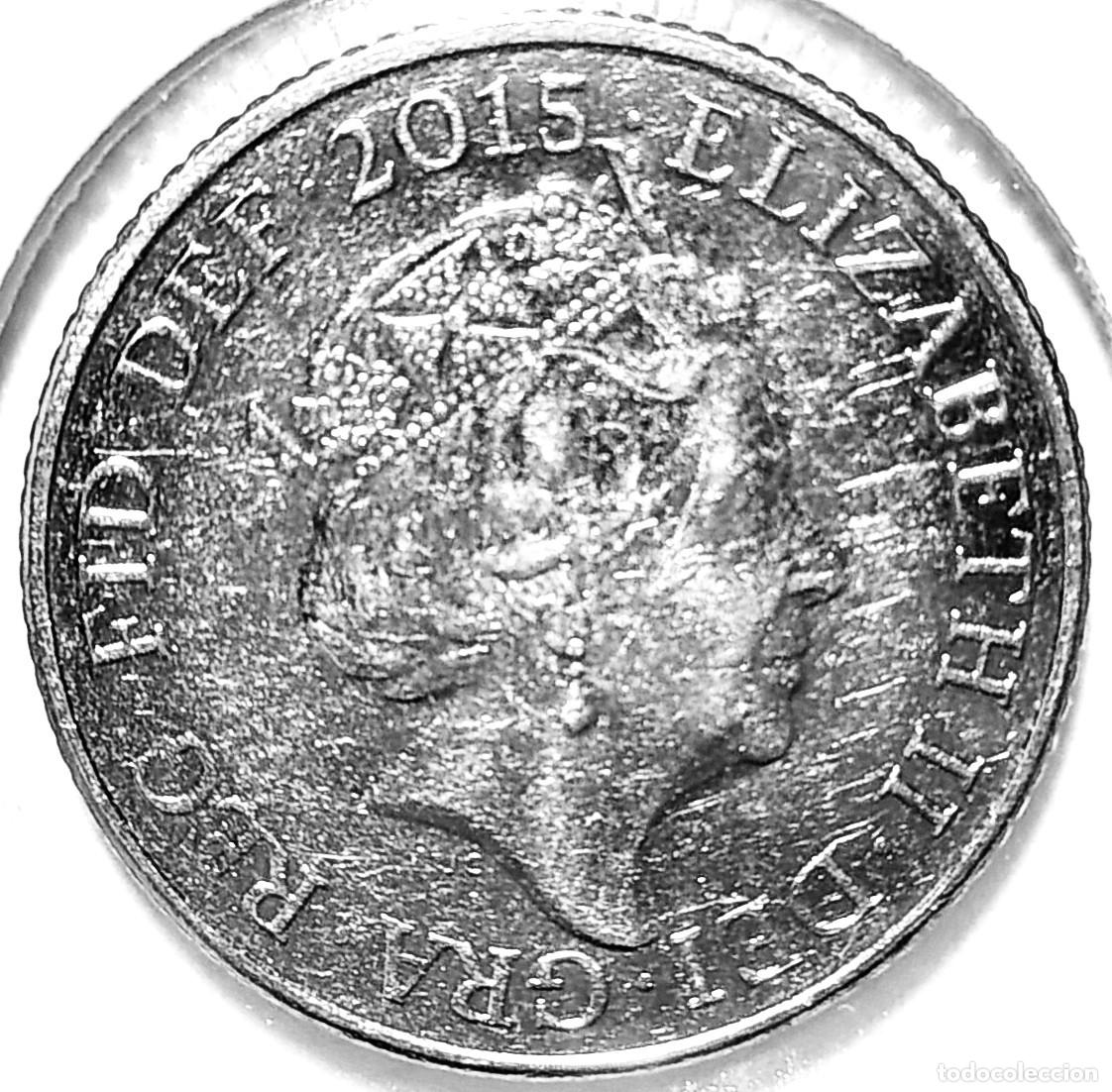 Monedas antiguas de Europa: REINO UNIDO (1982-2022) - 10 PENIQUES 2015 - REINA ISABEL II - A - 6,50 GR. ACERO NIQUELADO