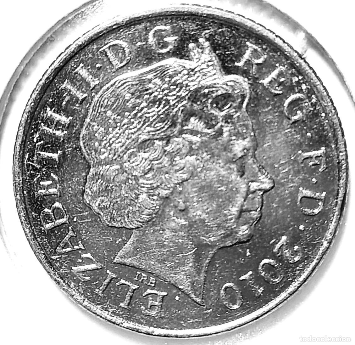 Monedas antiguas de Europa: REINO UNIDO (1982-2022) - 10 PENIQUES 2010 - REINA ISABEL II - A - 6,50 GR. ACERO NIQUELADO