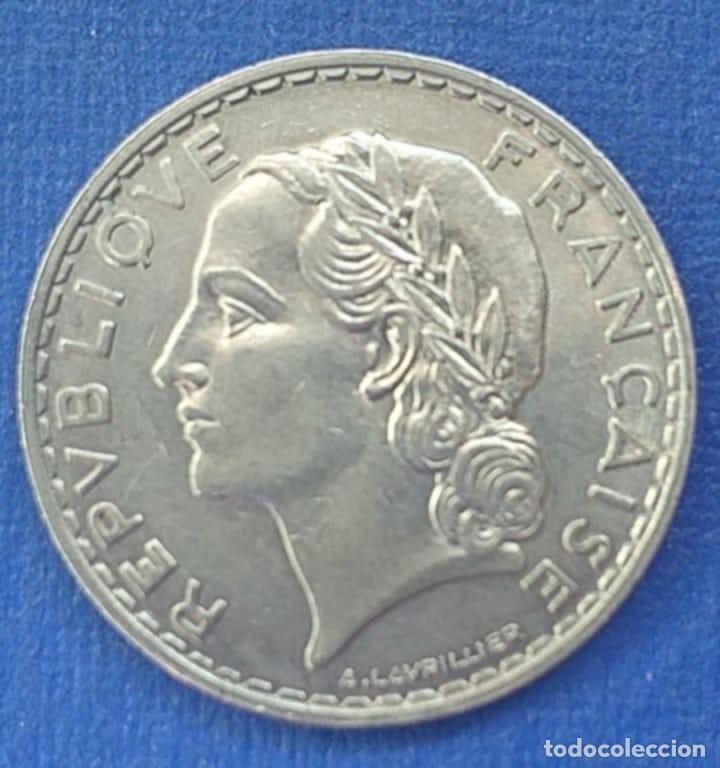 Monedas antiguas de Europa: MONEDAS DEL MUNDO FRANCIA 5 Fancos 1933 Lavrillier MBC Niquel