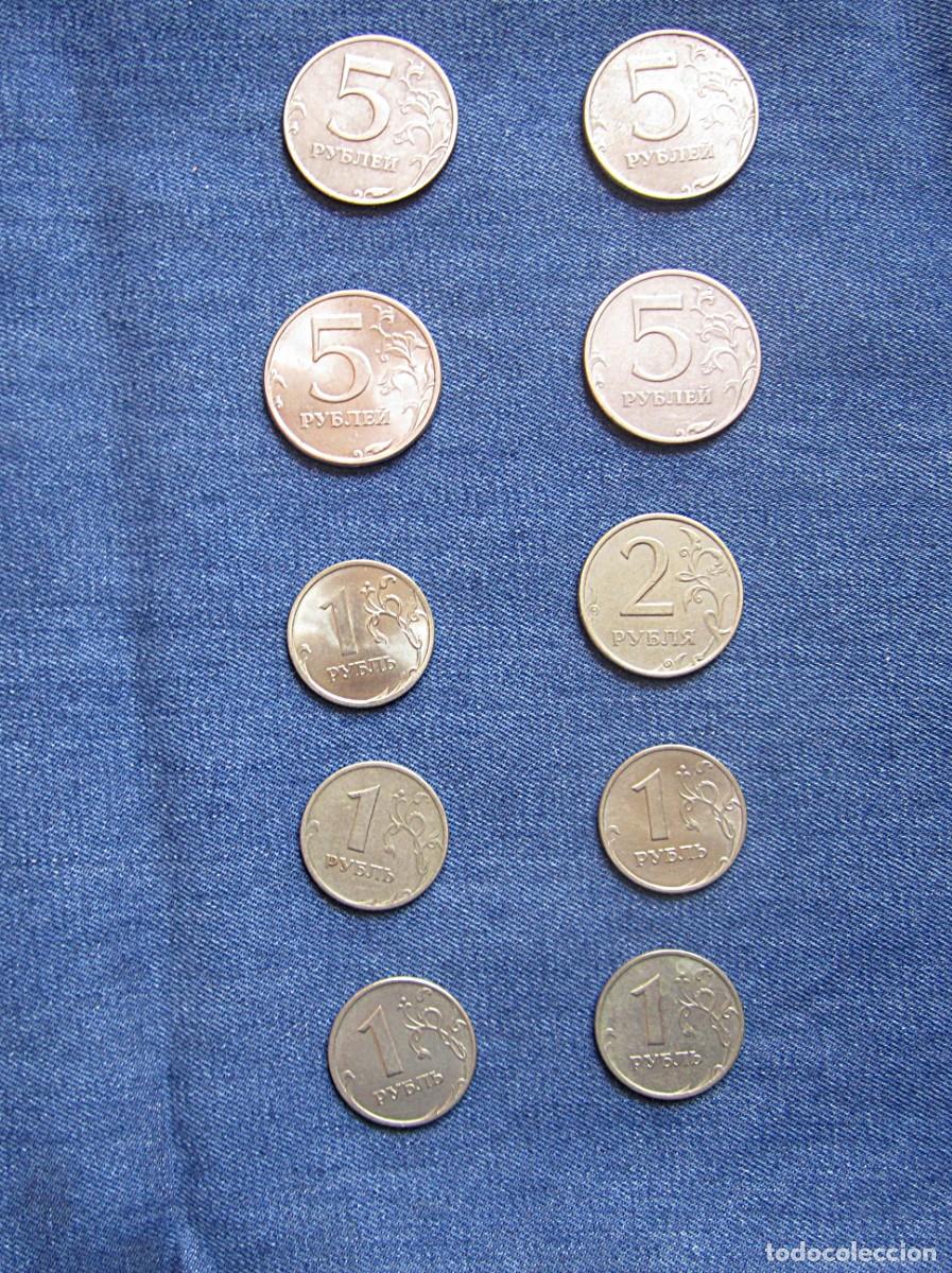 Monedas antiguas de Europa: Lote de monedas rusas de 1, 2 y 5 rublos