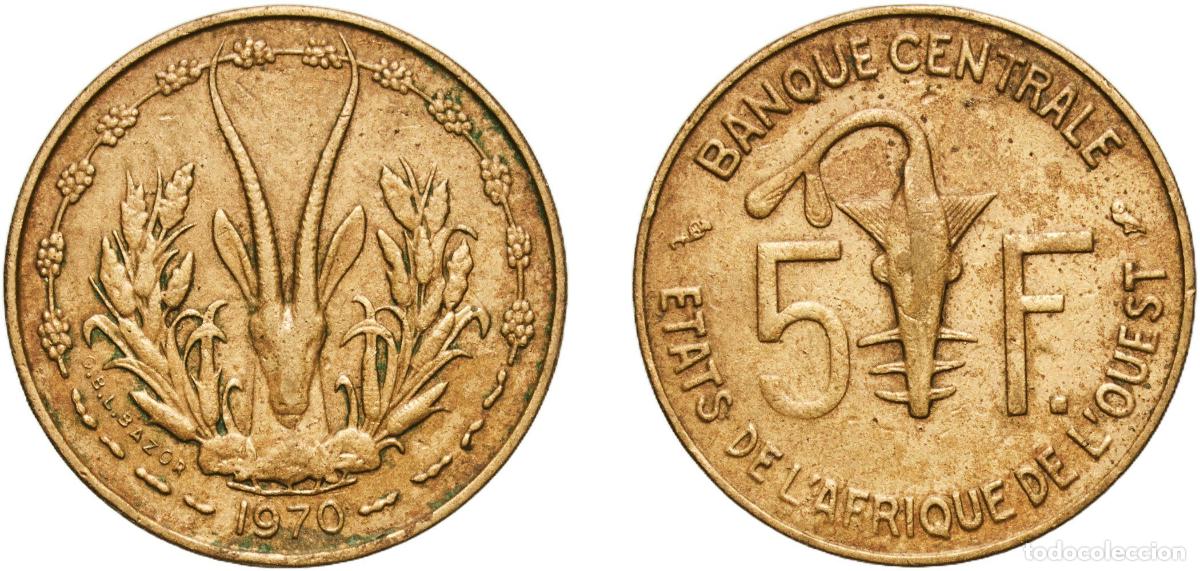 Monedas antiguas de Europa: Western African States Central Bank of Western African States 1970 5 Francs CFA Aluminium-nickel-br