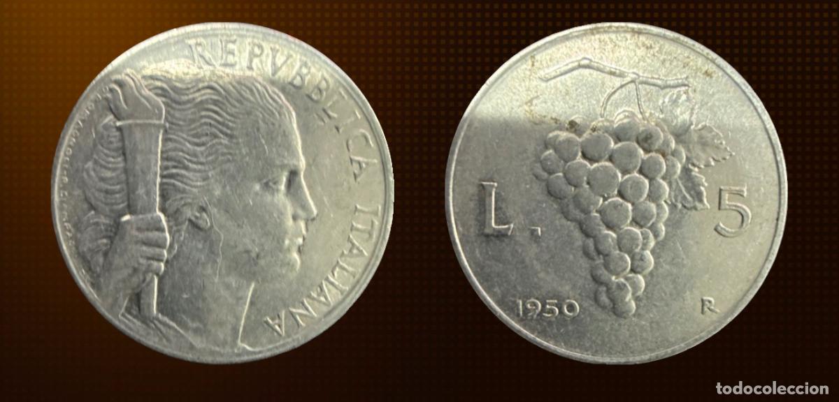 Monedas antiguas de Europa: Italia 5 liras 1950 R