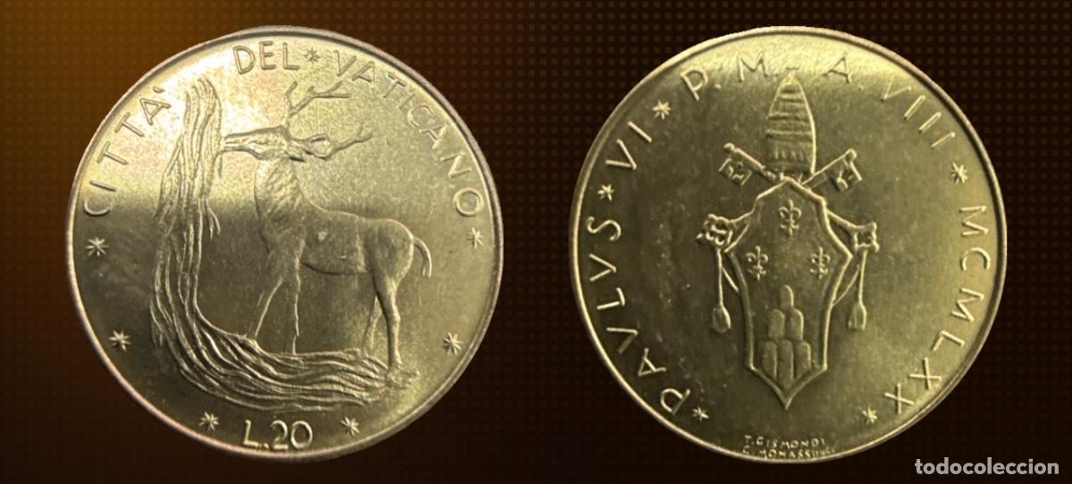 Monedas antiguas de Europa: Ciudad del Vaticano 20, liras, 1970