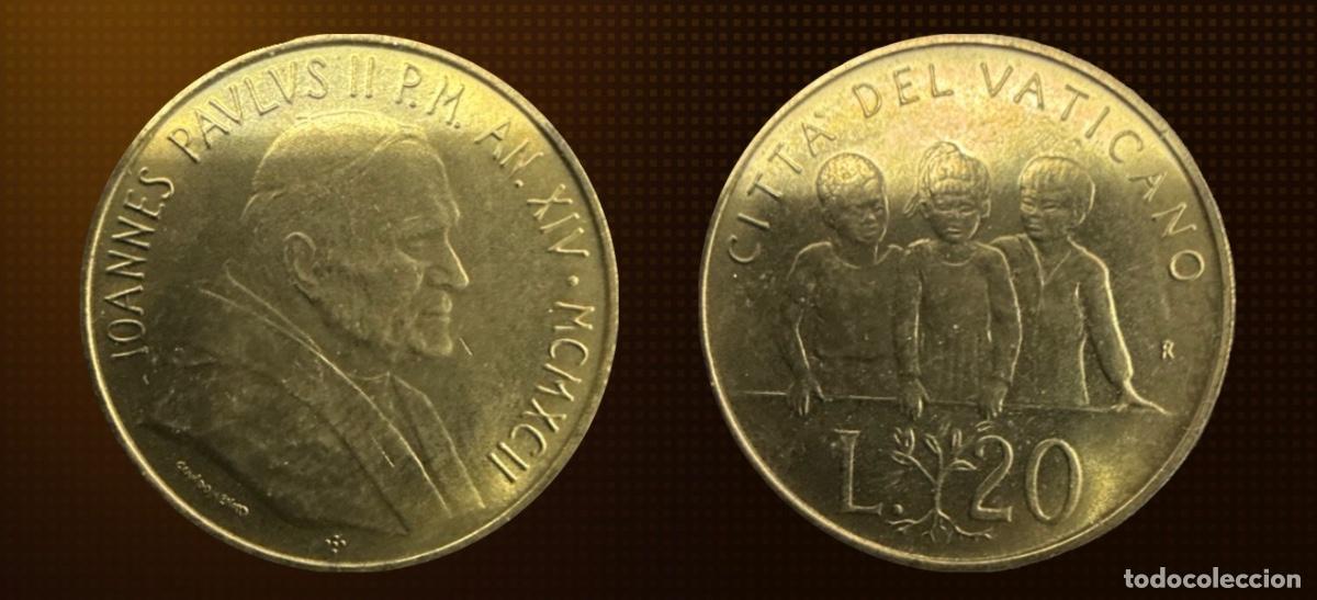 Monedas antiguas de Europa: Ciudad del Vaticano 20 liras Juan Pablo II 1992
