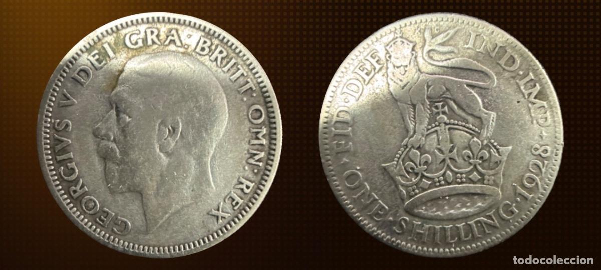 Monedas antiguas de Europa: Reino Unido 1 chel&iacute;n &middot; 1928 Plata