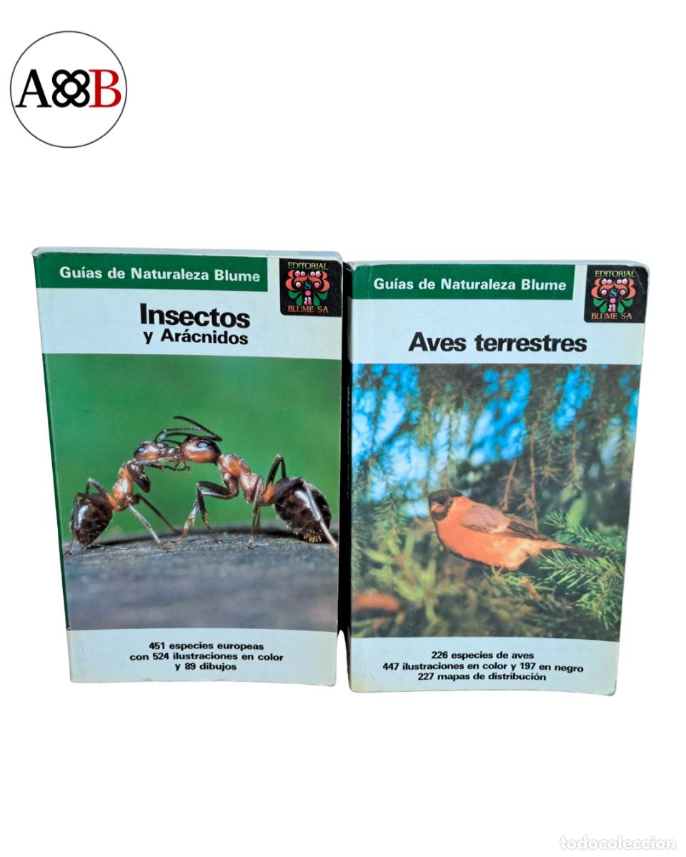 Monedas antiguas de Europa: LOTE 2 GU&Iacute;AS DE NATURALEZA BLUME &mdash; Insectos y Ar&aacute;cnidos + Aves Terrestres &mdash; 1&ordf; ed. Blume 1983/1986